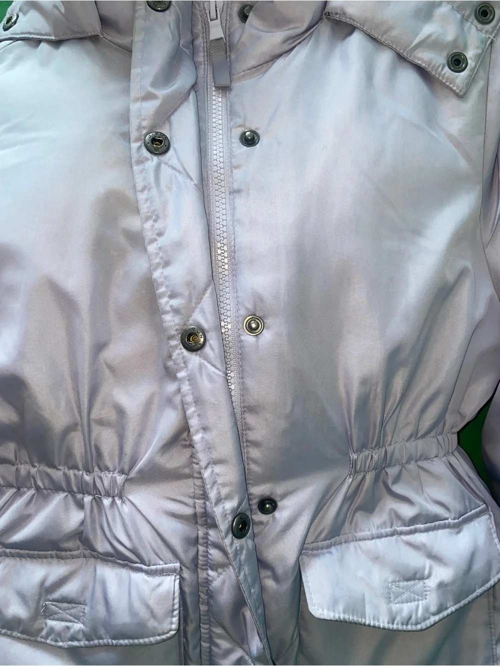 Old Navy Lavender Puff Coat with Faux Fur Hood